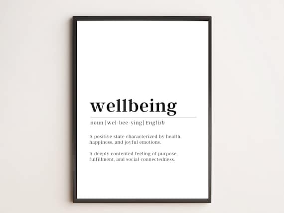 Wellbeing Definition Print Motivational Wall Art
