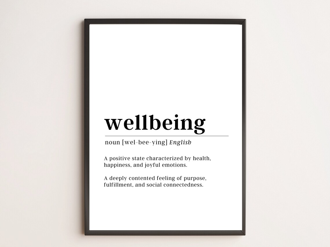 Wellbeing Definition Print Motivational Wall Art