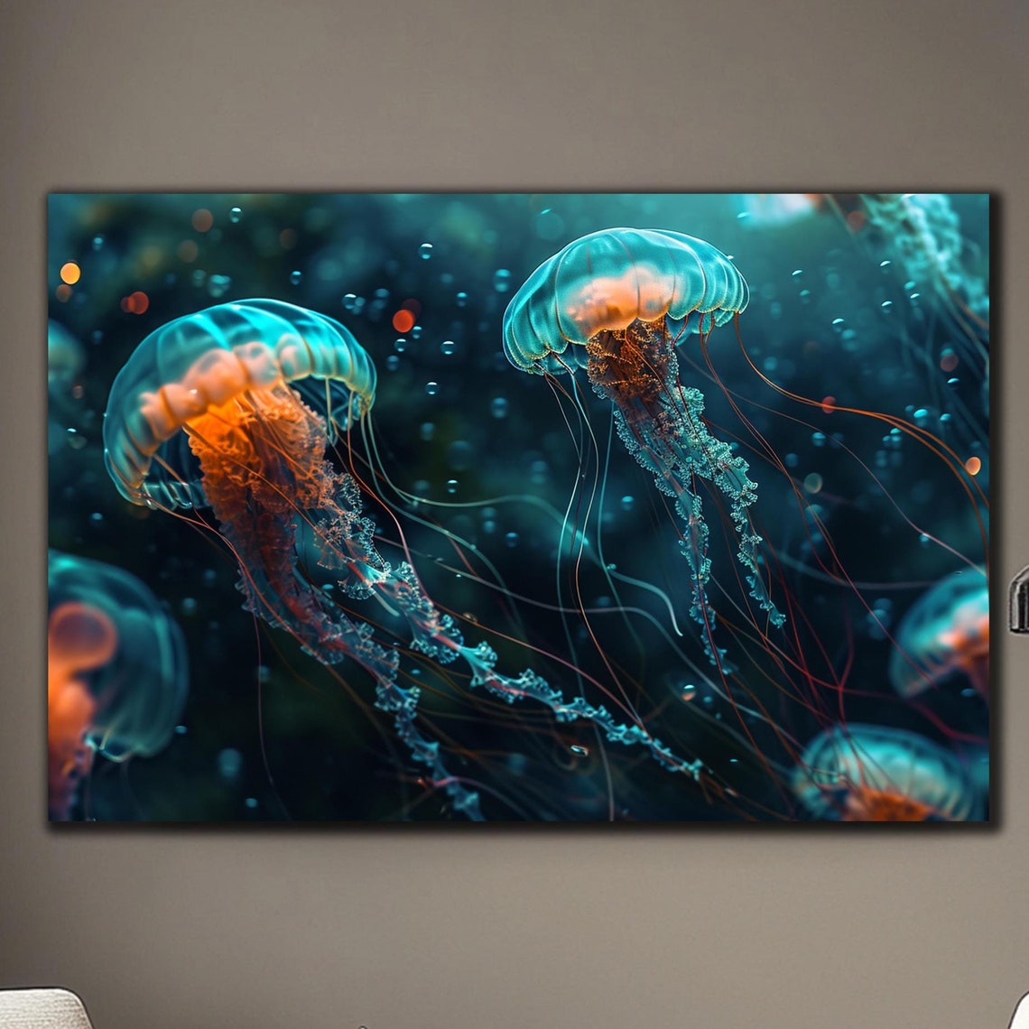 Jellyfish Wall Art Tempered Glass Wall Art Glass Printing Jellyfish Glass Art Sea Glass Wall Art Jellyfish Print Jellyfish Wall Decor