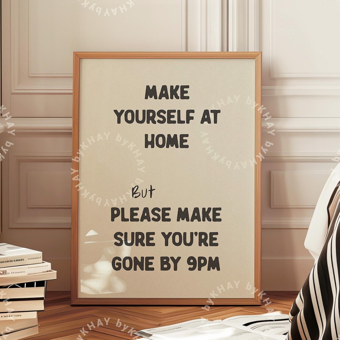 Please Leave By 9pm Funny Quote Wall Art Print