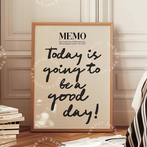 Good Day Memo Retro Preppy Wall Art Poster