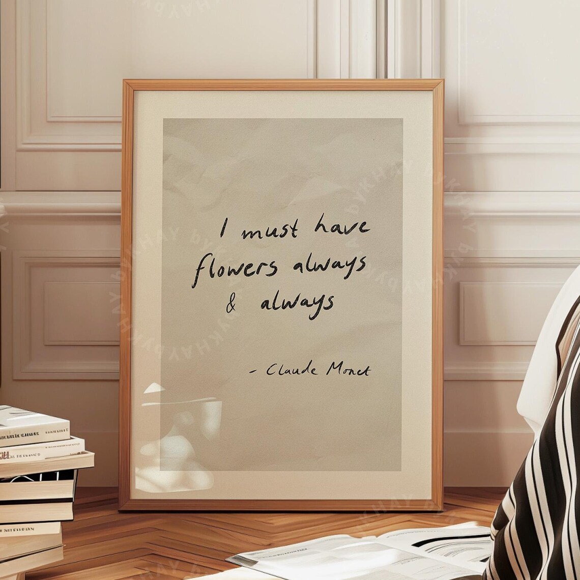 I Must Have Flowers Quote Print, Vintage Style
