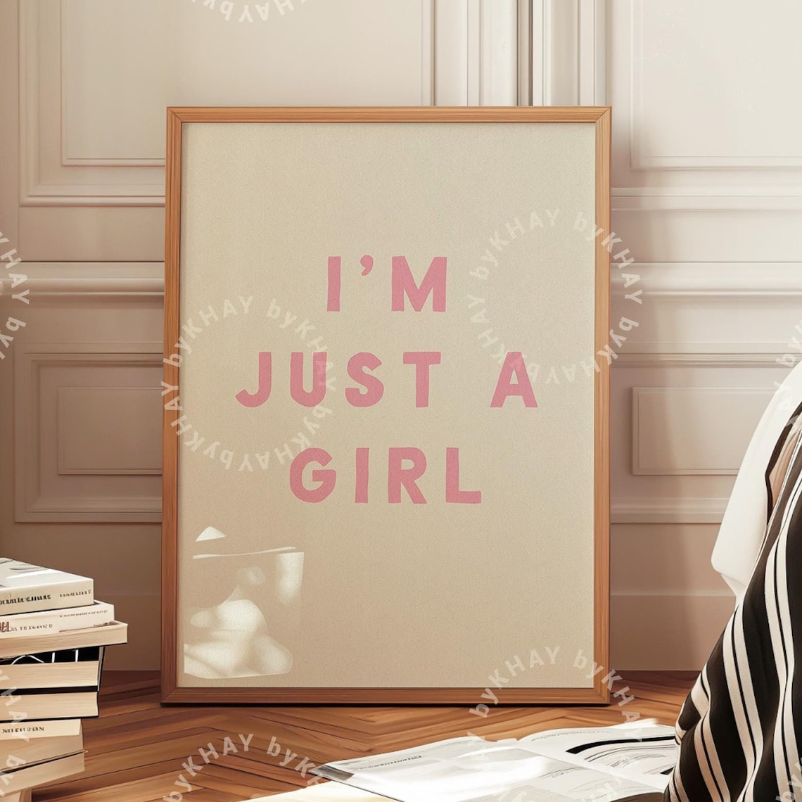 I'm Just A Girl Print, Preppy Dorm Decor