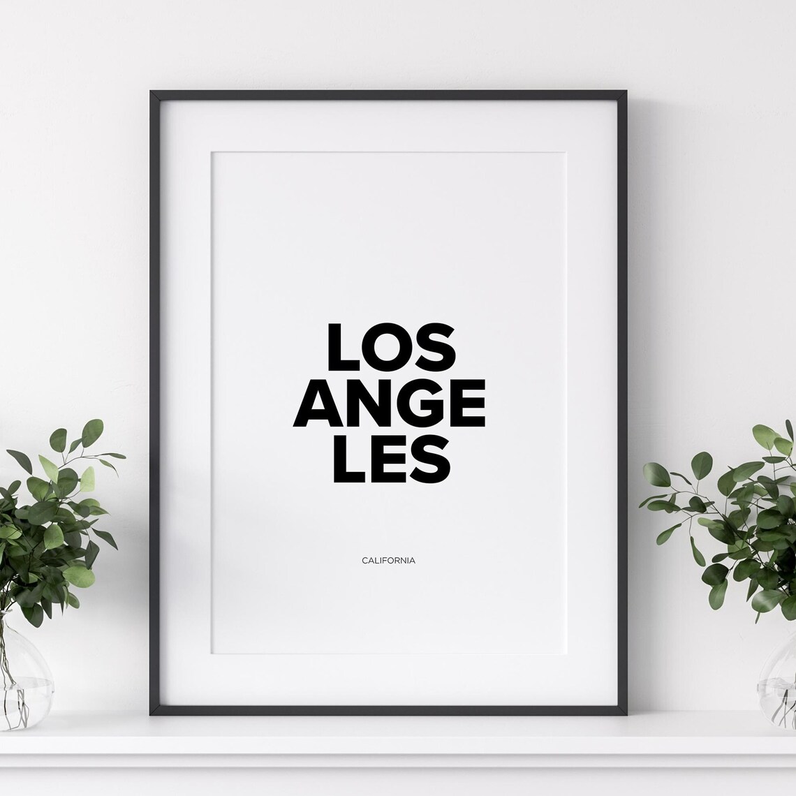 Los Angeles California Bold Stacked Typography Minimalist Poster