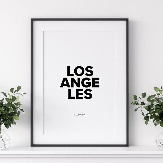 Los Angeles California Bold Stacked Typography Minimalist Poster