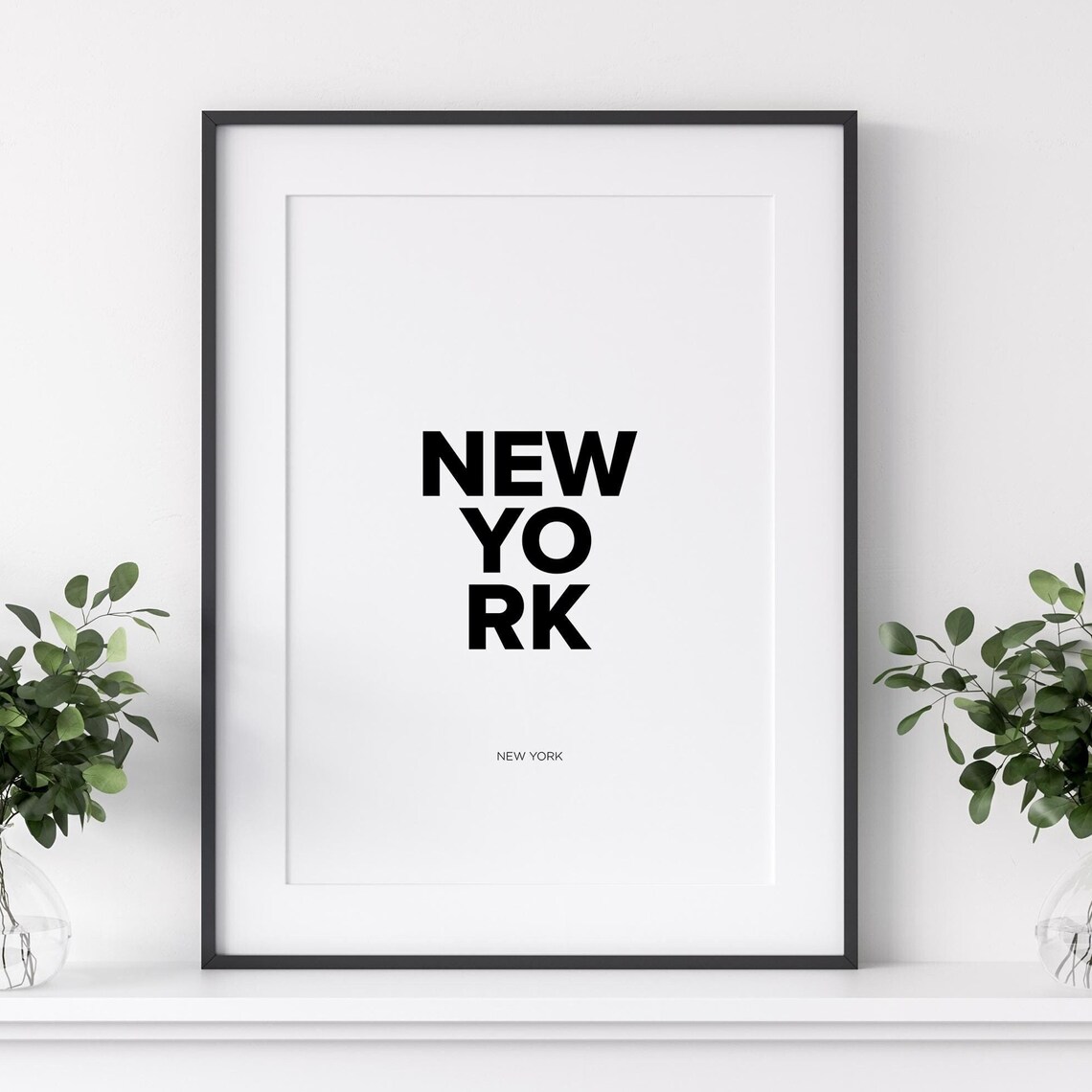 New York City Bold Stacked Typography Minimalist Travel Poster