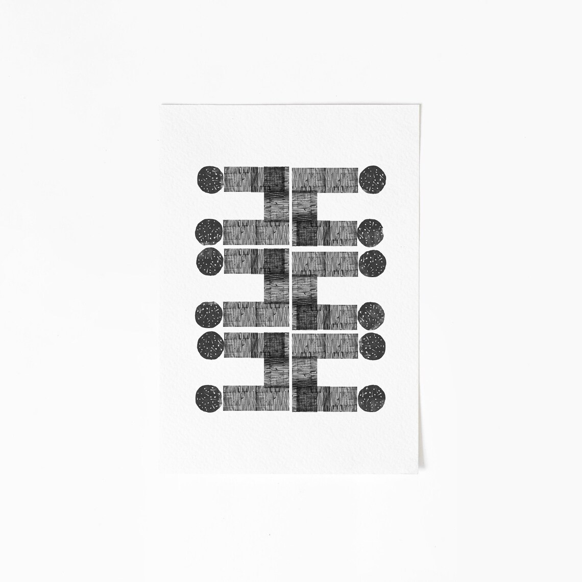 Sticks And Stones, Geometric Mixed Media Collage - Image 2