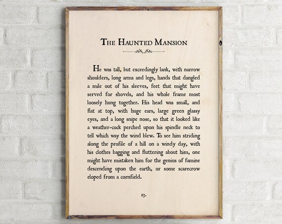 The Haunted Mansion Ichabod Crane Legend Sleepy Hollow Book Poster