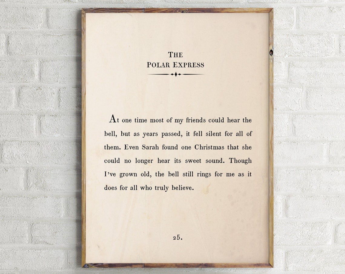 The Polar Express Book Page Quote Believe In Magic Christmas Poster