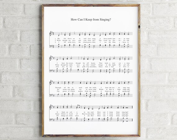 How Can I Keep From Singing Hymn Sheet Music Faith Song Vintage Poster