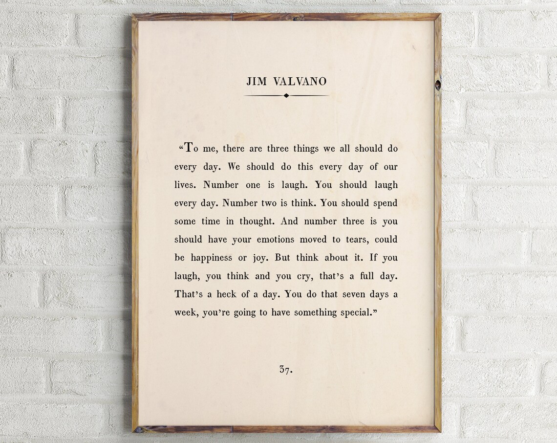 Jim Valvano Quote Book Page, Motivational Art Print