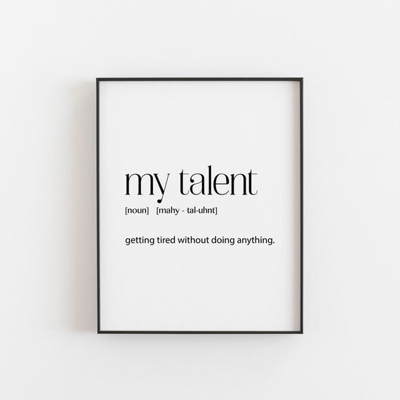 Teenager Gift Mom And Dad Funny Teen My Talent Definition Phrases Wall Art Teenage Room Decor Dictionary