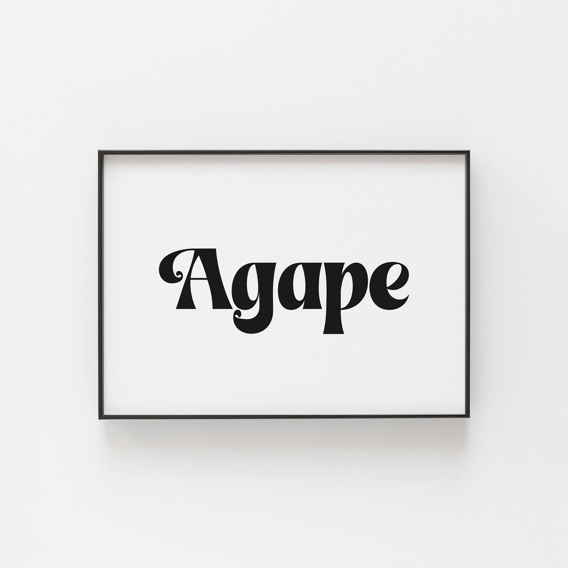 Agape Retro Cream On Burnt Orange Greek Love Typographic Poster - Image 2