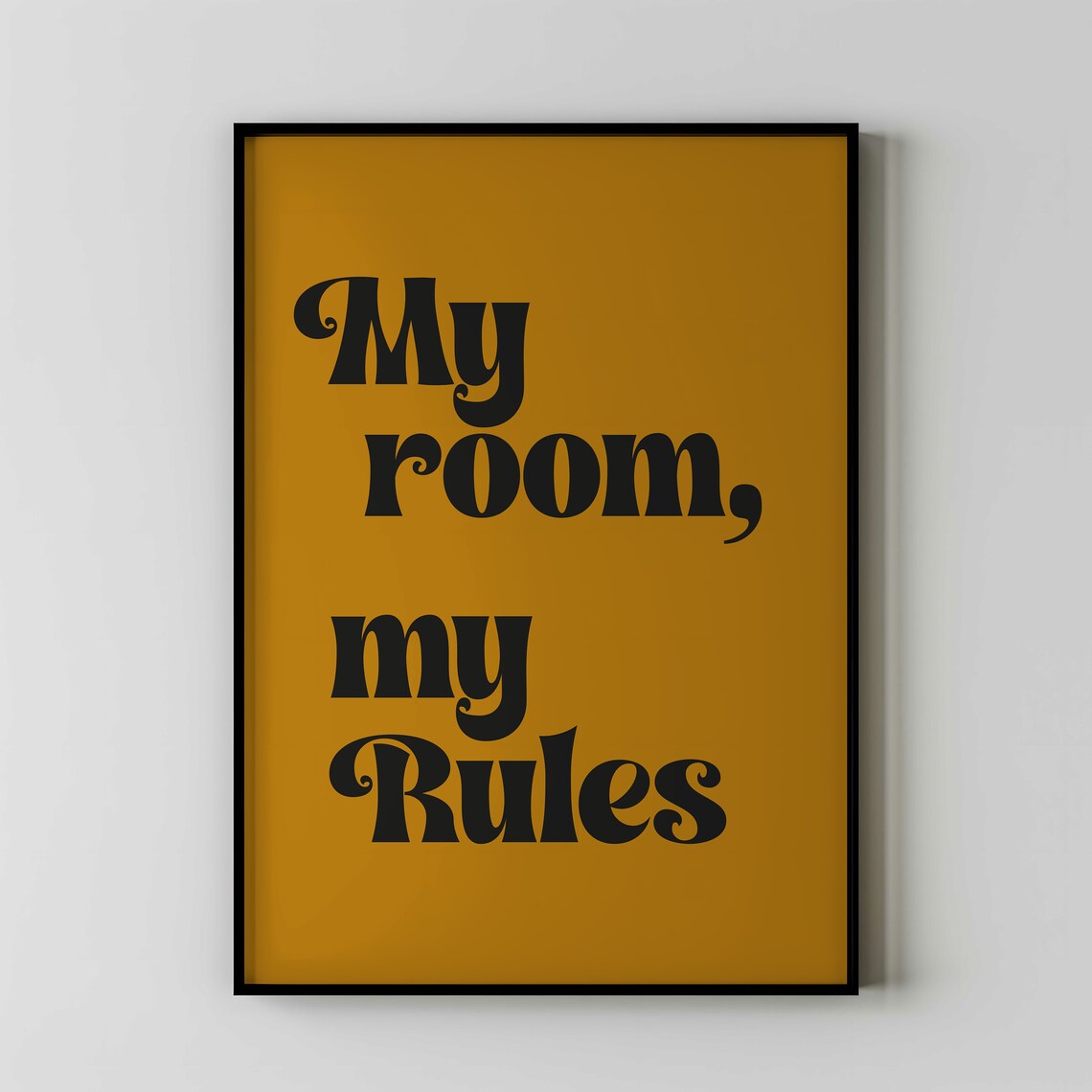 My Room Rules Typography Art Print for Teens