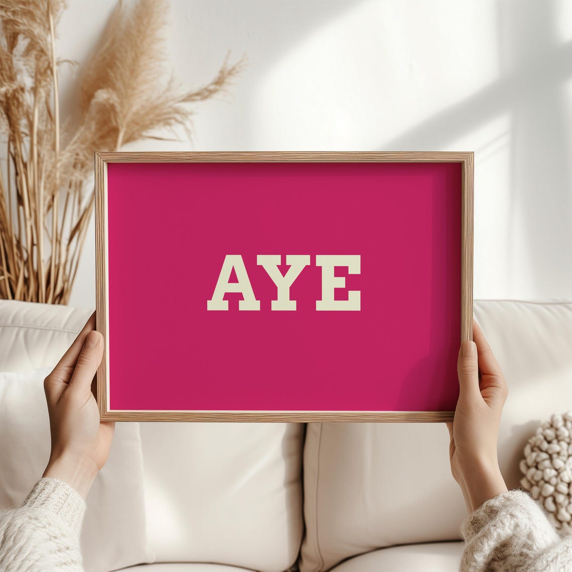 Aye Cream On Hot Pink Bold Scottish Slang Pop Typography Poster