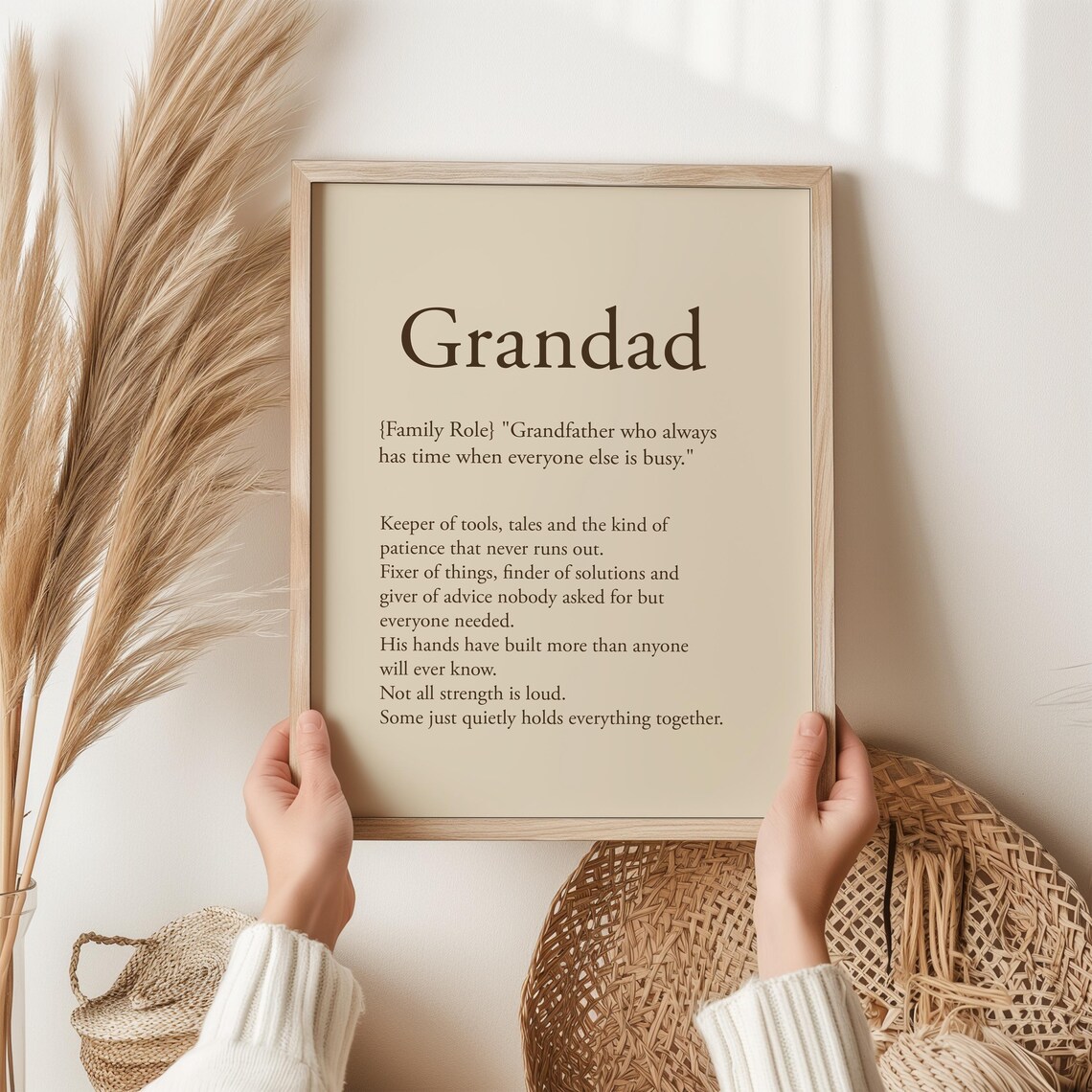 Grandad Definition Heartfelt Grandfather Birthday Gift Family Quote Poster