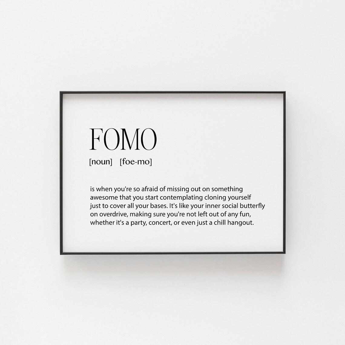 Fomo Funny Modern Teen Slang Definition Fear Of Missing Out Poster