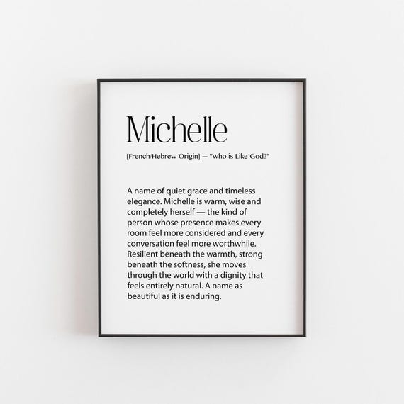 Michelle Name Print Personalised Meaning Gift Typography Wall Art Birthday For Her