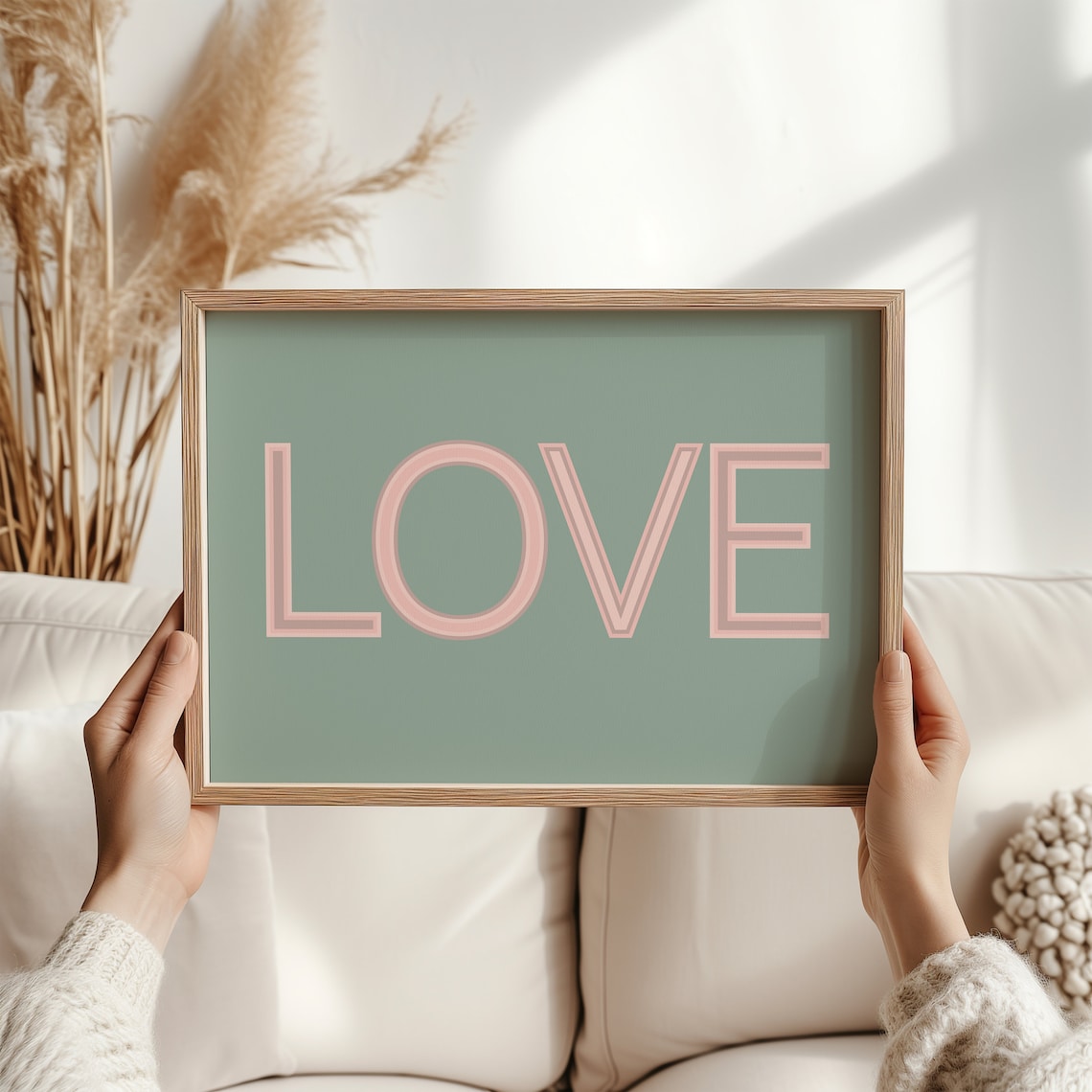 Love Print Minimalist Typography Poster, Romantic Decor