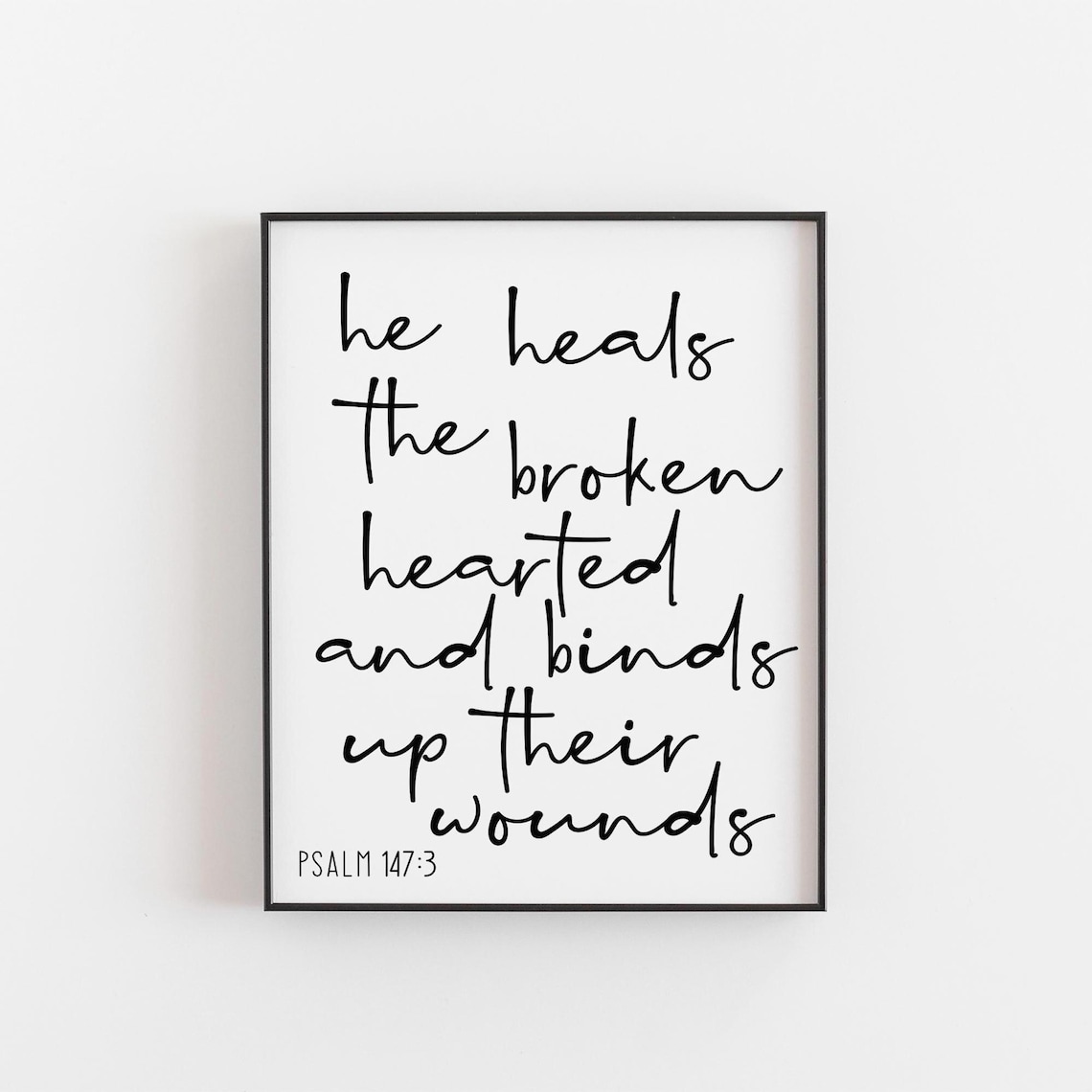 Psalm 1473 Bible Verse Art Print, Christian Wall Decor