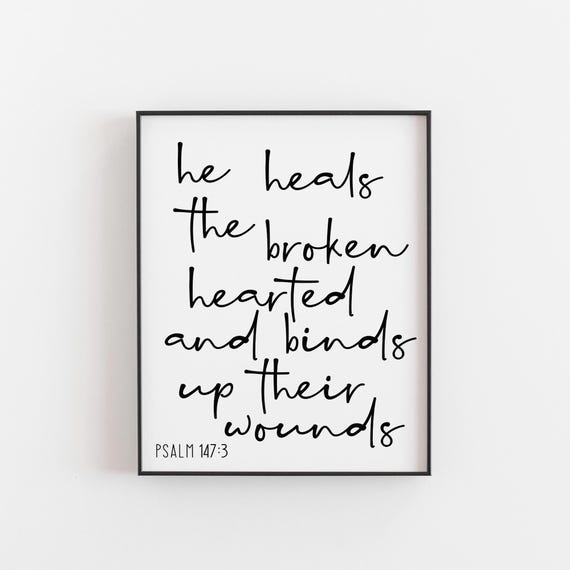Psalm 1473 Bible Verse Art Print, Christian Wall Decor