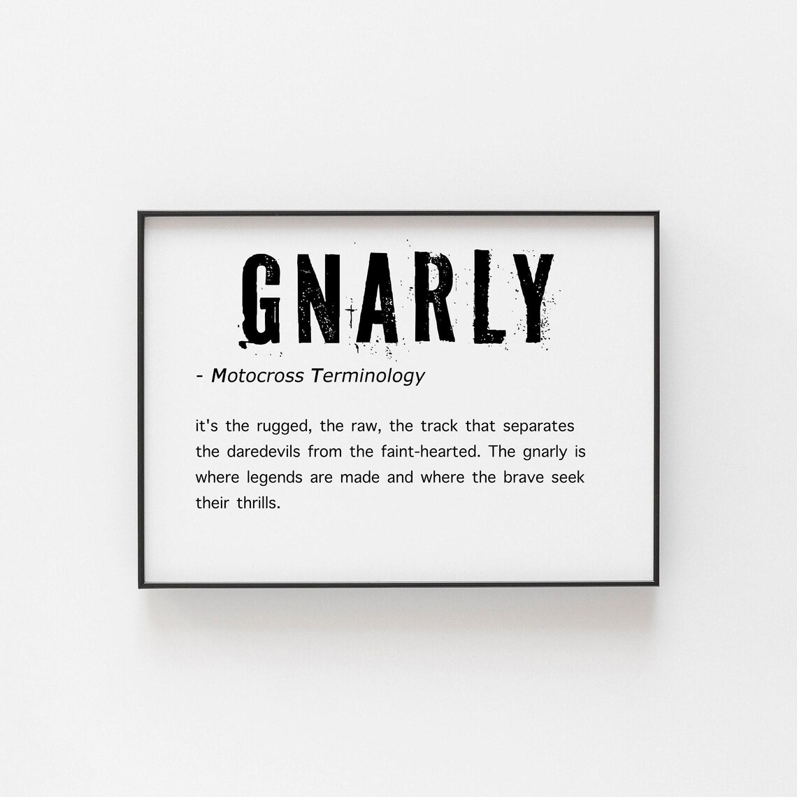 Gnarly Motocross Terminology Rugged Track Definition Biker Racing Poster