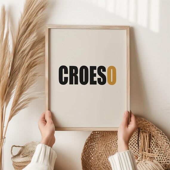 Croeso Welsh Welcome Wall Art Modern Minimalist Cymru Print Home Decor Housewarming Gift Hallway Gallery