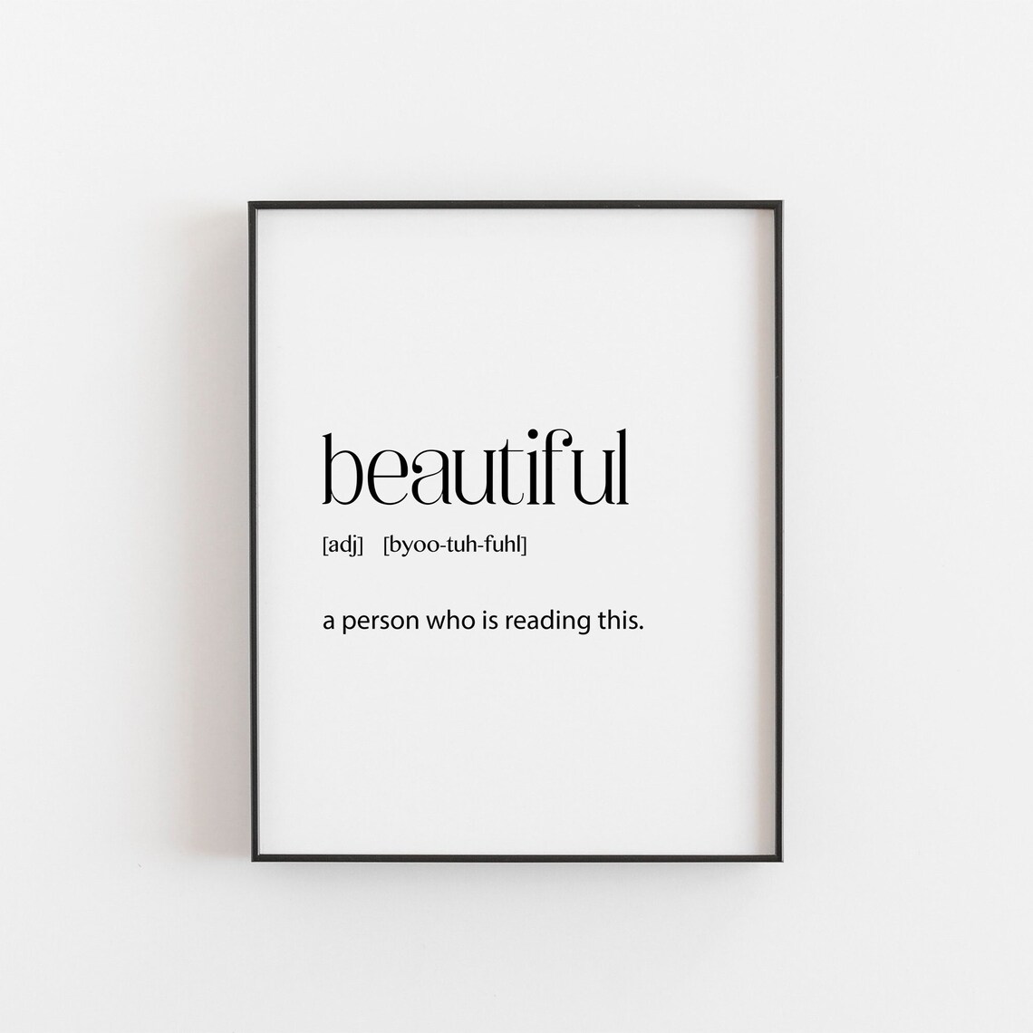 Beautiful Definition Print, Positivity Bedroom Wall Art