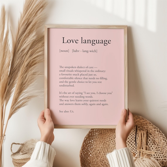 Love Language Definition Print Real Wall Art Minimal Romantic Quote Anti Valentine Gift Couples Decor