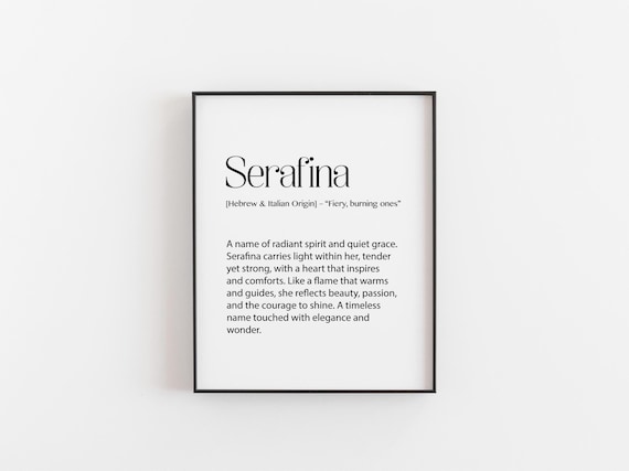 Serafina Personalized Definition Typography Art Print