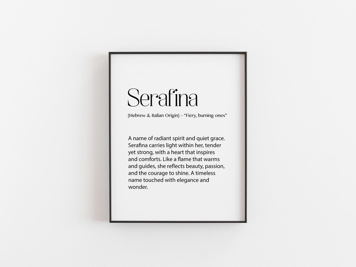 Serafina Personalized Definition Typography Art Print