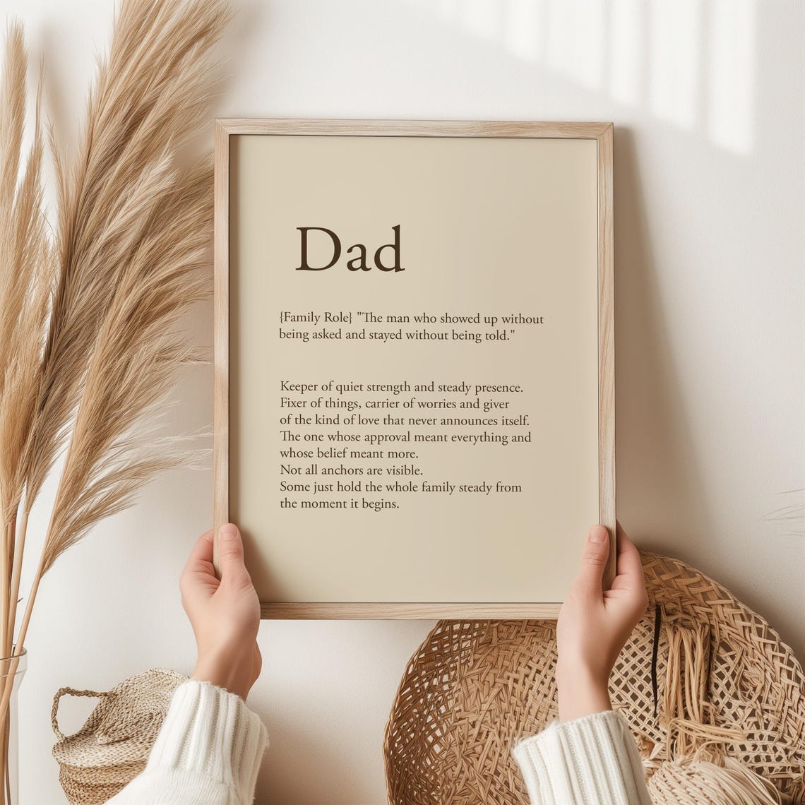 Dad Definition Print Family Role Quote Gift Fathers Day Wall Decor
