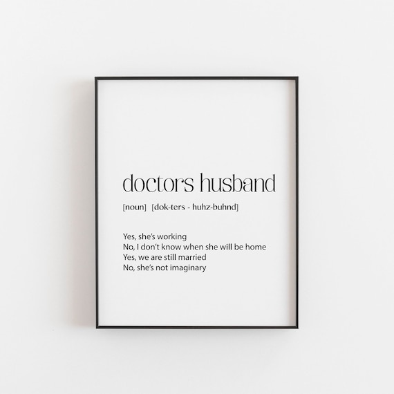 Doctors Husband Definition Funny Quote Minimalist Office Poster