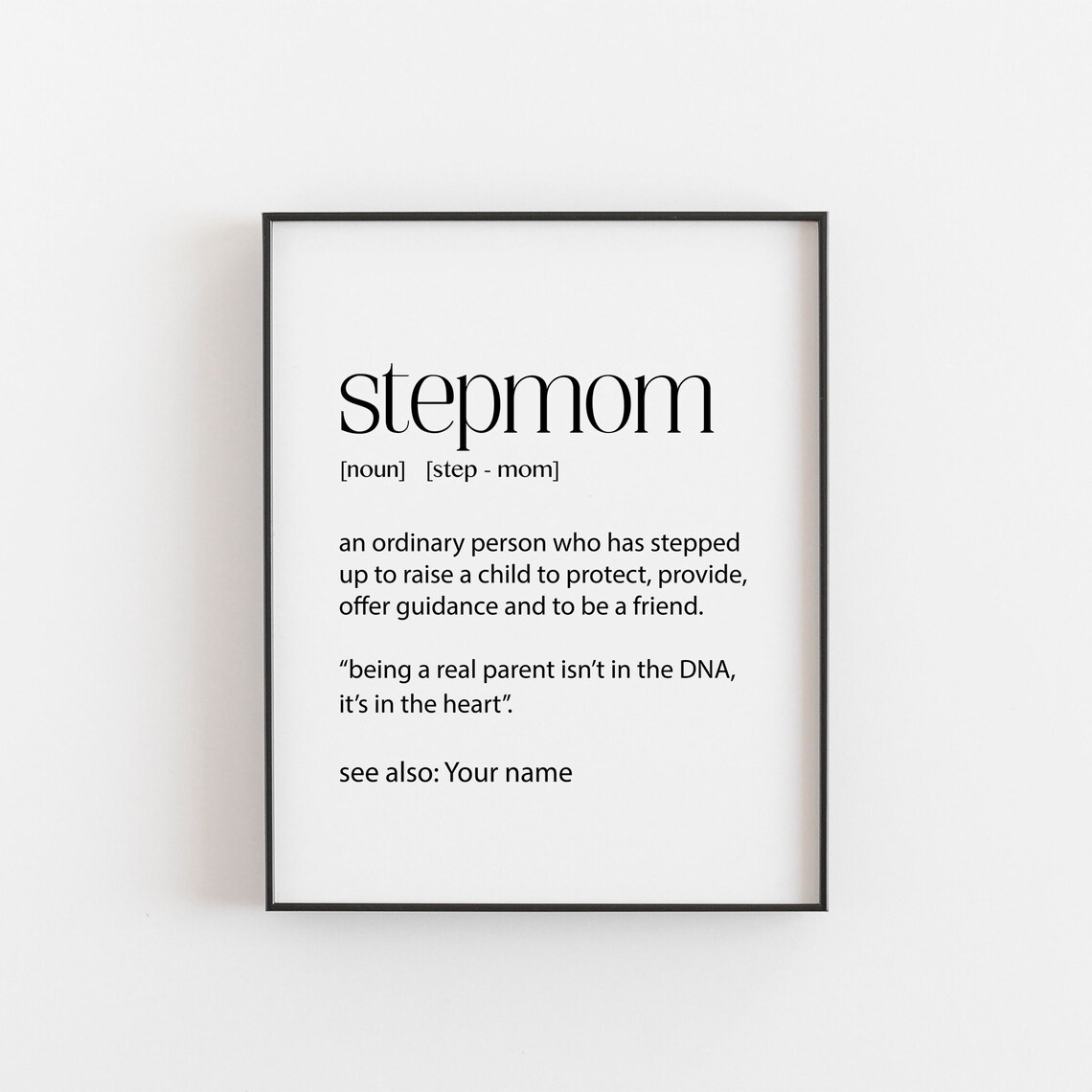 Personalized Stepmom Dictionary Gift Poster
