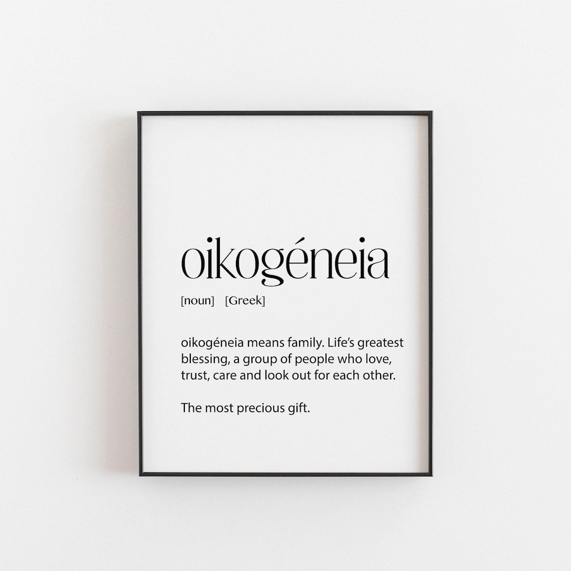 Greek Art Oikogneia Definition Poster, Greece Print
