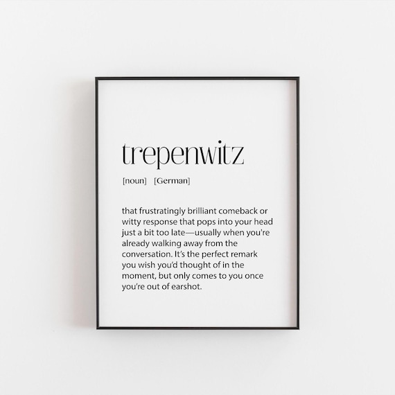 Treppenwitz Definition Art Print, Witty German Quote