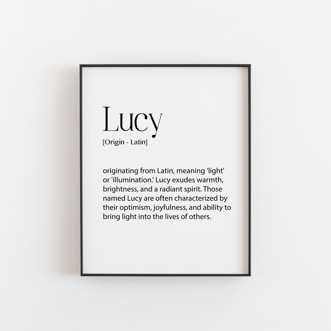 Lucy Name Meaning Art Print, Nursery Decor