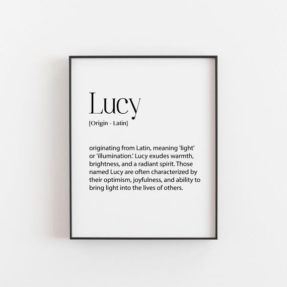 Lucy Name Meaning Art Print, Nursery Decor