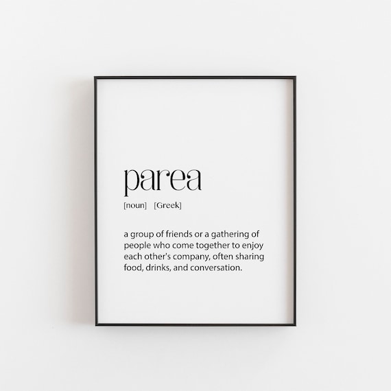Greek Art Parea Definition Poster, Greece Friendship Quote