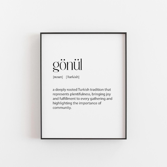 Gnl Definition Print Turkish Gift Cultural Wall Art Turkish Language Decor Inspirational Home Decor Thoughtful Gift Turkish Gifts