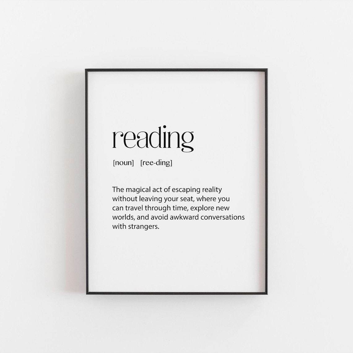 Reading Definition Funny Book Lover Gift Literary Dictionary Art Style Poster