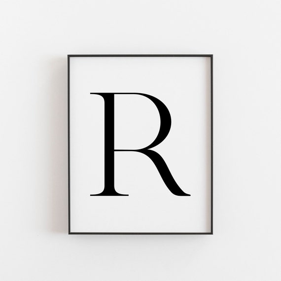 Letter R Minimalist Modern Typography Art Print