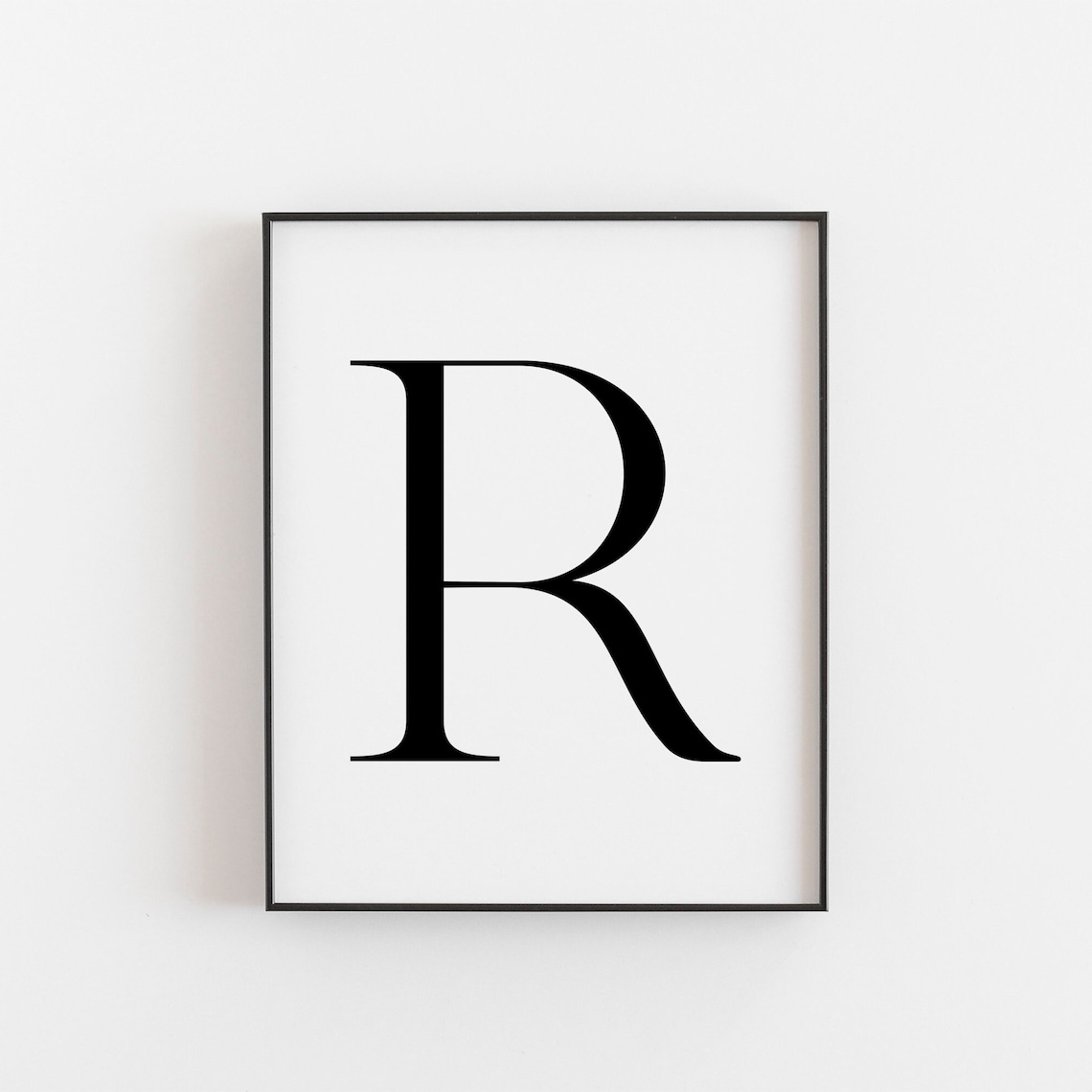 Letter R Minimalist Modern Typography Art Print