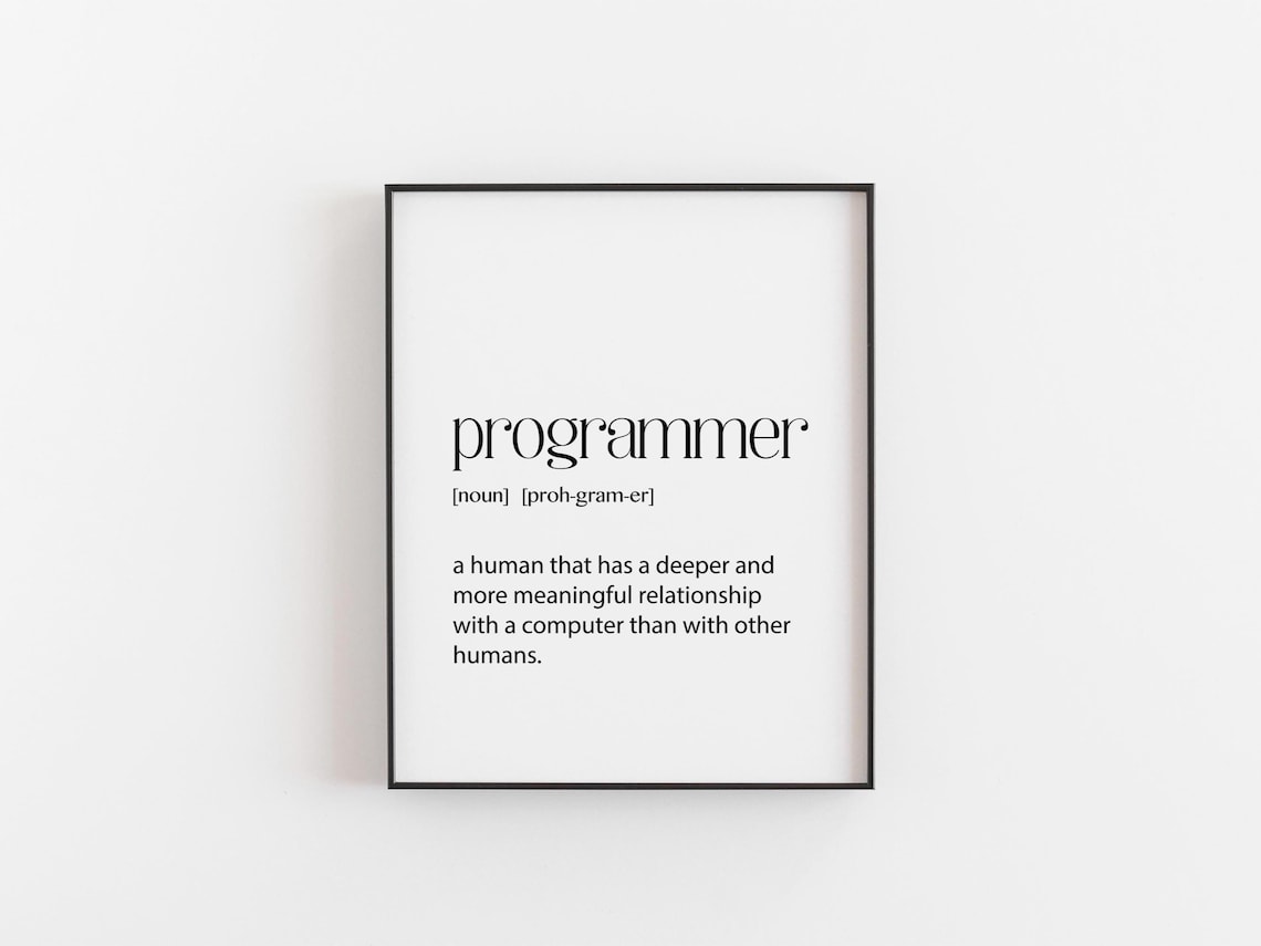Programmer Definition Funny Coding Office Art Print
