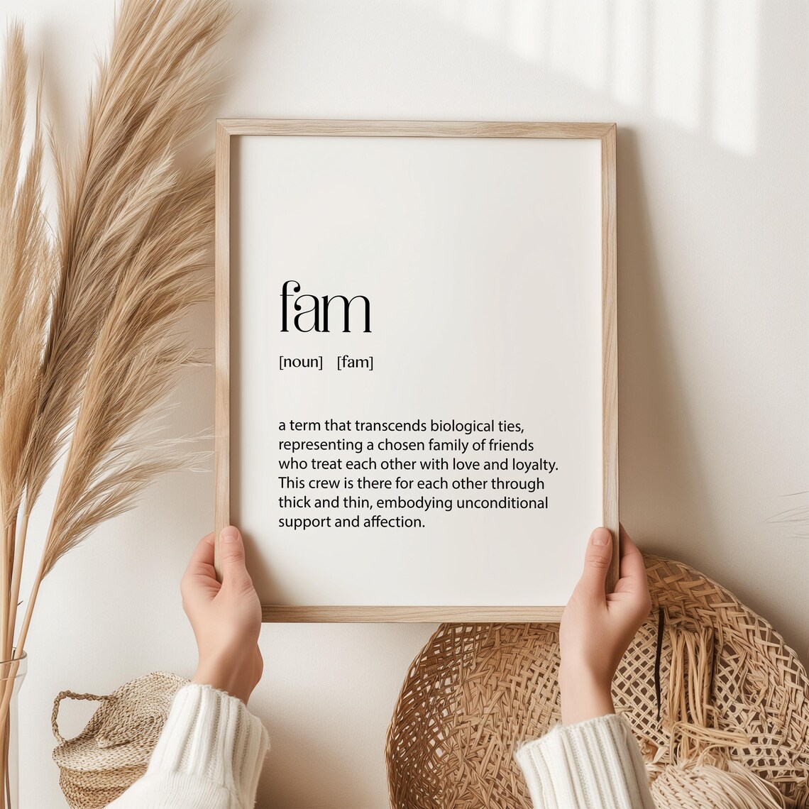 Fam Definition Art Print, Modern Typography Decor
