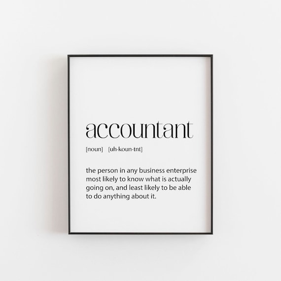 Accountant Funny Dictionary Definition Print Office Coworker Gift