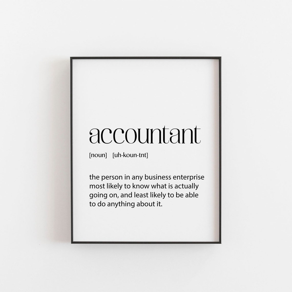 Accountant Funny Dictionary Definition Print Office Coworker Gift