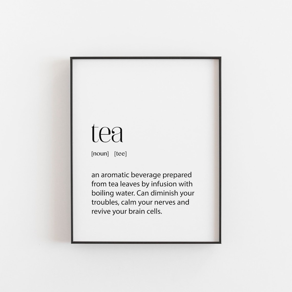 Tea Print Definition Poster, Kitchen Decor