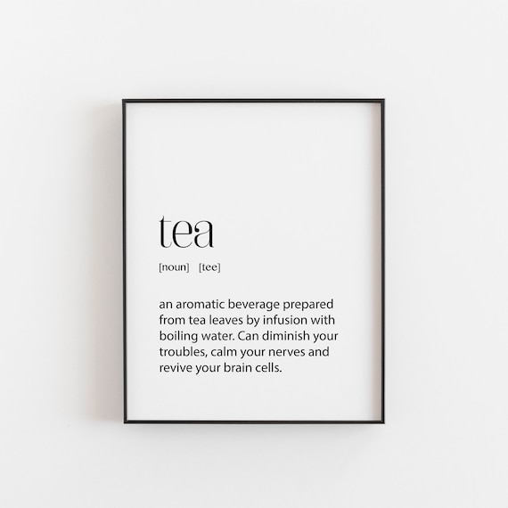 Tea Print Definition Poster, Kitchen Decor