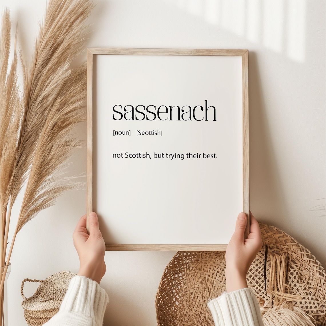 Sassenach Definition Print, Scottish Gaelic Wall Art